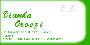 bianka oroszi business card